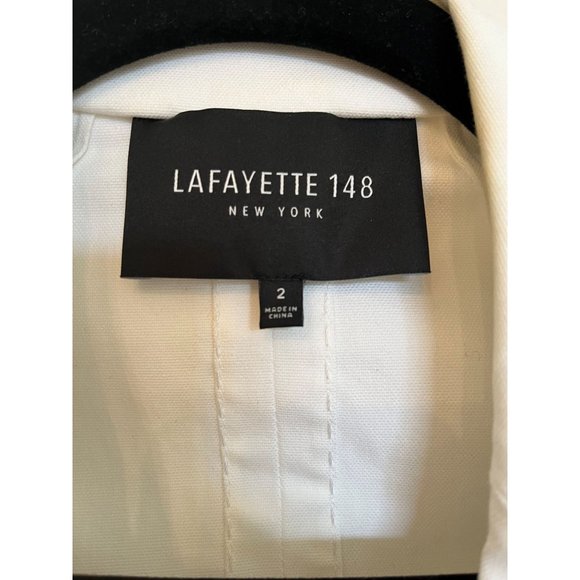 Lafayette 148 Women's 2 Blazer Jacket CroppedWhite Cotton NWOT Career Resort - Picture 2 of 8
